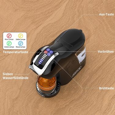 Кавомашина KOTLIE 5-в-1 для капсул, меленої кави та ESE (44 мм), чорна (EM-308A)