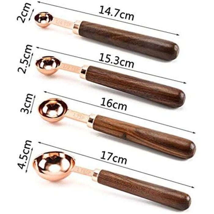 Dog measuring cups, set with, stainless steel, copper-coated, metal, measuring spoons, cooking set, kitchen accessories