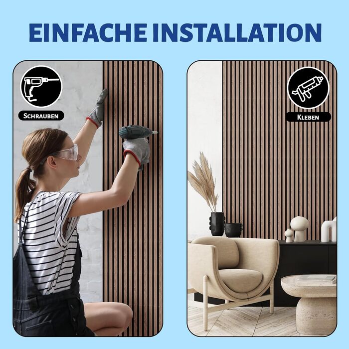 Акустичні настінні панелі AKK-STAR з дерева (горіх), 1200 x 600 x 18 мм, набір 2 шт (1,44 м²) — 3D оздоблення для шумоізоляції вітальні та офісу