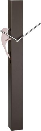 TFA Dostmann Analog Pendulum Clock Picus, 60.3062.51, chrome woodpecker, modern design wall clock, rose gold, (L) 246 x (W) 75 x (H) 653 mm (Dark Brown)