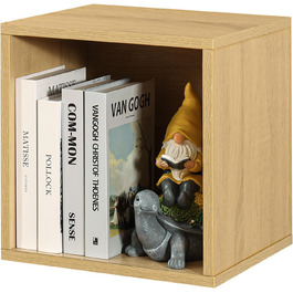 Magic DIY Cube Storage Organizer, Stackable Cubes for Home, Books, Clothes, Toys, Modular Storage System, Closet Organizer, Bookshelf, Closet (French (Yellow Oak, General Cube))