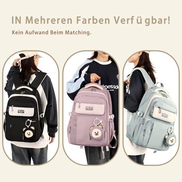 Шкільний рюкзак для підлітків (дівчаток та хлопців) - водонепроникний, великий, для школи, подорожей, повсякденного використання. Колір: фіолетовий