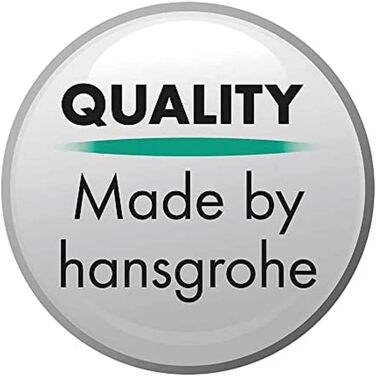 hansgrohe Croma Select S - Showerhead, Hand Shower with 3 Spray Patterns, Round Shower Head (110 mm), Shower Head with Anti-Limescale Function, White/Chrome, 26802400 (1 water-saving spray pattern 7l/min)