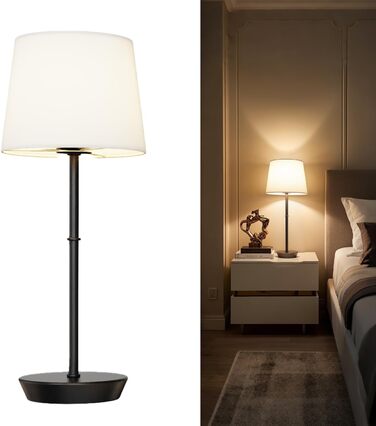 Бездротова LED-лампа на приліжкові з акумулятором 5000mAh, сенсорне керування, RGB, з пультом ДУ, регулювання яскравості, магнітне кріплення, чорна