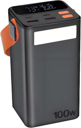 Powerbank 80000 mAh з інтегрованим кабелем, LED-дисплеєм, ліхтариком та швидкою зарядкою 22.5W. Сумісний з iPhone, iPad, Tablet, Steam Deck та іншими пристроями