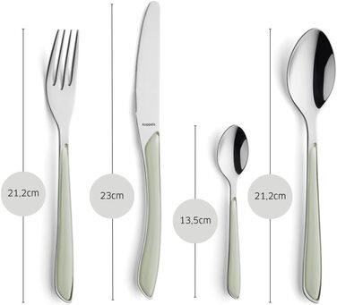 Набір столових приборів Kuppels Prisma для 6 осіб з нержавіючої сталі з рожевими ручками | 24 шт.