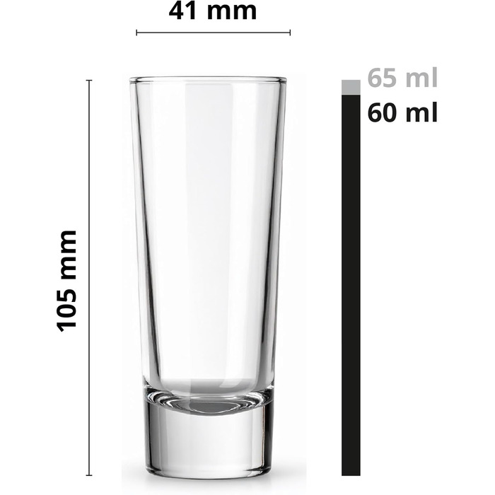 Набір склянок для шнапсу Glasmark KROSNO 1992 (12 шт) 65 мл, прозорі, для мийки в посудомийній машині
