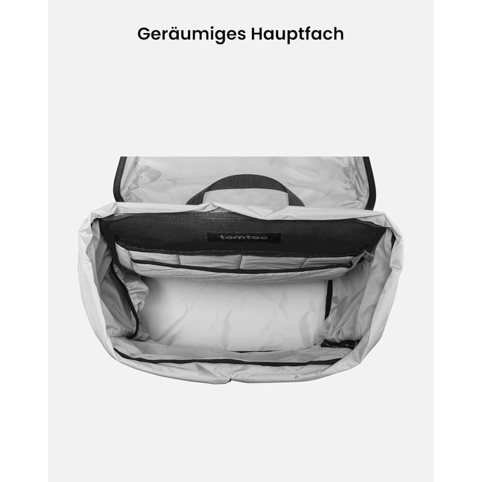 tomtoc Laptop Backpack for Women and Men, Vintage Daypack Daypack Casual Backpack with 22 Liters for Everyday Use, Leisure, University, School, Classic Backpacks Fits 13-15.6 Inch Laptops, Black (Gray)