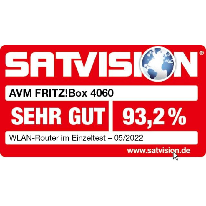 Роутер Wi-Fi 6 FRITZ!Box 4060: Mesh, Gigabit LAN, DECT, USB 3.0