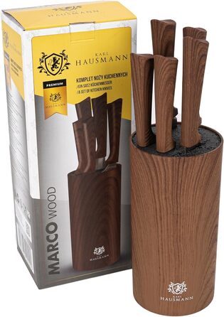 Набір ножів Karl Hausmann 5 предметів: ніжний блок, кухонні ножі з нержавіючої сталі (колір: коричневий)