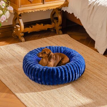 Кругле лежанка для собак MEWOOFUN, м'яке ліжко для маленьких собак та цуценят, 64x64x18 см, колір морський блакитний