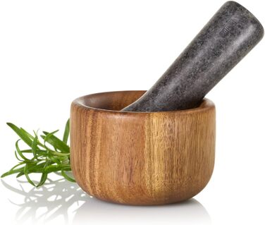 Набір для стукання спецій AdHoc MO42 | Дерево акації та граніт | Ø 9 см