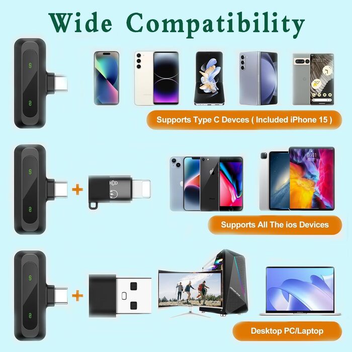 Мікрофон-захоплення Lavalier для Android/iPhone: Безшумна якість звуку для TikTok, YouTube, Vlog, Podcast