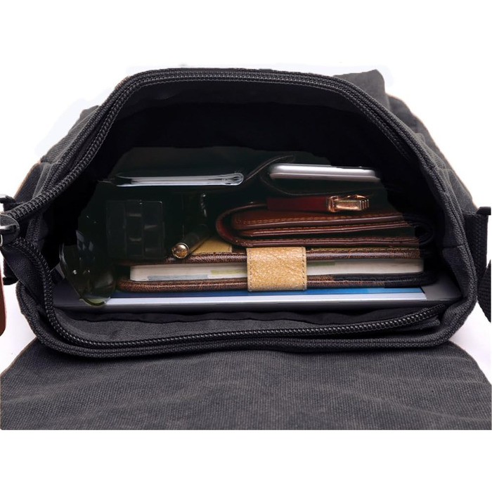 Чоловіча нагрудна сумка OSMIE 16 л, чорна (M) - канвас, для роботи та навчання