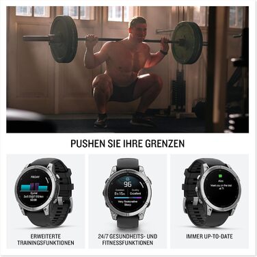 Garmin fēnix 8 – Мультиспортивний смарт-годинник, 1.3' AMOLED дисплей, до 10 днів роботи від акумулятора, 80+ спортивних/зовнішніх додатків, топографічні карти, ЕКГ, телефонні дзвінки, музика, ліхтарик (fenix E, 47 мм, нержавіюча сталь/чорний)