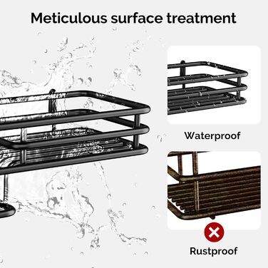 Регульована поличка для душу Orimade, сіра, 5 ярусів, з гачками, для зберігання в ванній кімнаті, з мильницею, на присосці, для ванної кімнати