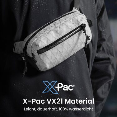tomtoc Сумка на плече Sling Bag 3.5L з RFID-захистом - водонепроникна, для Switch, iPad mini, EDC, подорожі | X-pac White