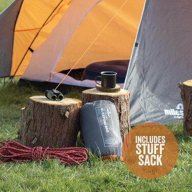 Спальний мішок Milestone Camping Mumienschlaфack, сірий & оранжевий, для одного, зручний та портативний, з сумкою, водонепроникний, 2 сезони, для одного, односпальний