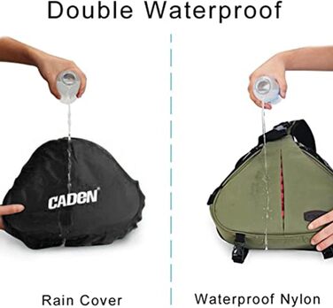 Сумка для камери CADeN: зручна фотосумка через плече для Canon, Nikon, Sony DSLR/SLR з об'єктивом та штативом (армійний зелений)