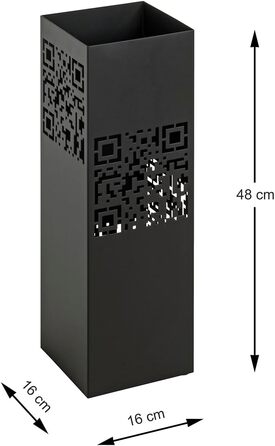 Підставка для парасольки HAKU Möbel, чорна, метал, 16x48x16 см, сучасний стиль