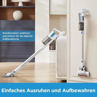 Eureka BR5 Slim Cordless Vacuum Cleaner, Lightweight, 2-in-1 Stick Vacuum with Brushless Motor, 250W Strong Suction Power, Quiet Cordless Vacuum for Hard Floors and Carpets