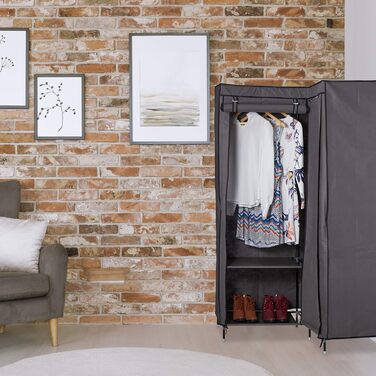 Relaxdays Corner Wardrobe, 3rd Generation, 8 Shelves, 2 Clothes Rails, Plug-in System, 2 Doors, WHD: 169x100x83 cm, white