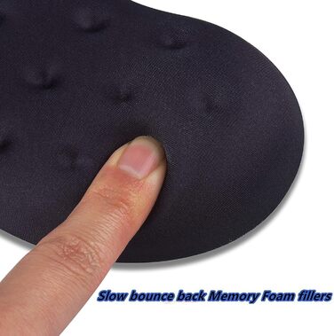 Підставка для зап'ястя BRILA Maus - ергономічна подушка з memory foam для ноутбука, комп'ютера, роботи та ігор, чорна