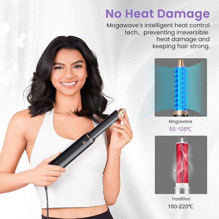 Airstyler Föhnbürste 5 в 1: фен-щітка, 1000W, для створення локонів та об'єму, чорний