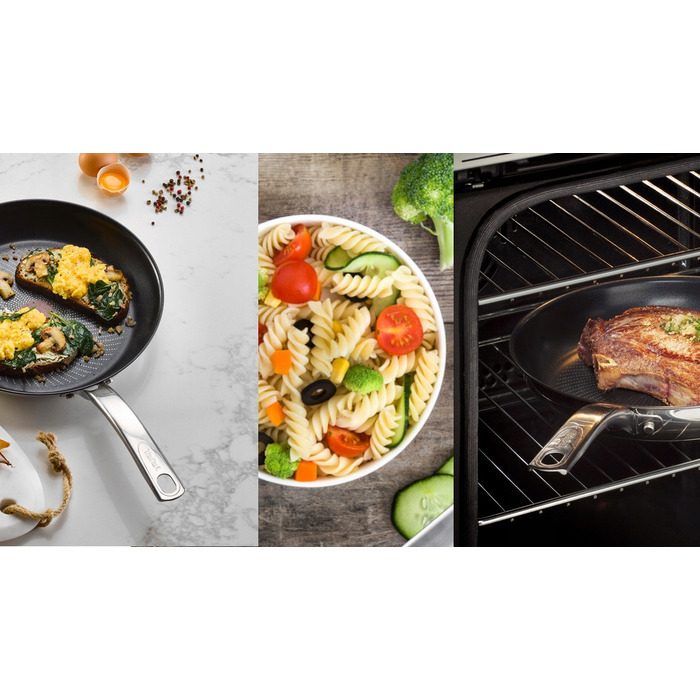 Набір сковорідок TEFAL Intuition (24, 26, 28 см) для індукційних плит, сталь з антипригарним покриттям