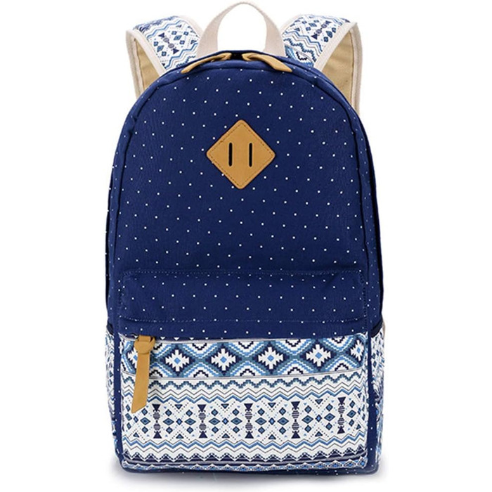 Стильний жіночий/дівочий рюкзак з канвасу з принтом у смужку. Ідеальний для школи, університету, підліткам та дорослим. (Блакитний)