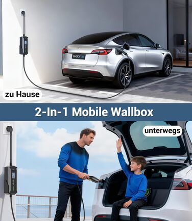 Кабель для зарядки електромобілів Schuko 3,7kW, 7м, 6-16A, 1-фазний, IP65, з LCD-дисплеєм, регульована потужність, таймер, для електромобілів та PHEV