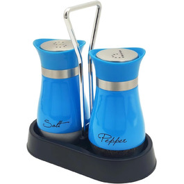 Набір солі та перцю (2 шт) з підставкою, скло та нержавіюча сталь, для кухні та кемпінгу