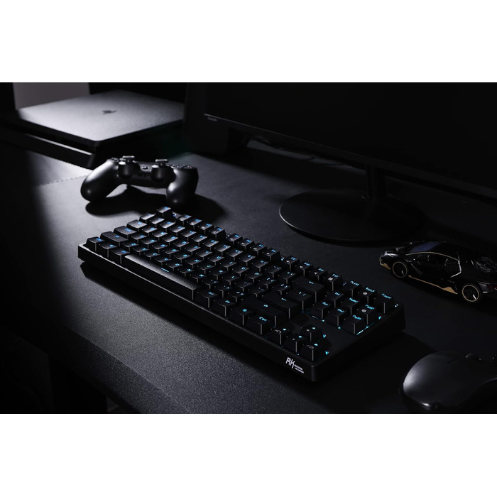 Механічна ігрова клавіатура Royal Kludge RK87G RGB TKL з 87 клавішами, без NumPad, тактильні коричневі перемикачі, підключення 2.4G, макроналаштування, чорний колір