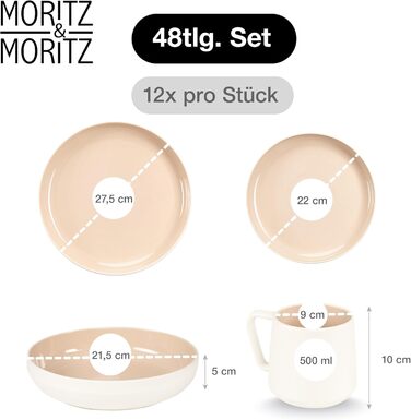 Набір кавових чашок Moritz & Moritz CAVO (6 шт.) 500 мл - кераміка, стильний дизайн з ручкою, для кави, чаю, капучино