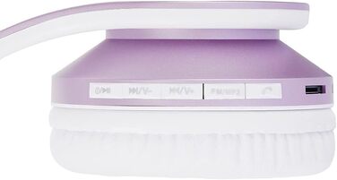 Бездротові навушники PowerLocus Over Ear Bluetooth з мікрофоном (Aux, для iPhone, Android, PC) білий/фіолетовий