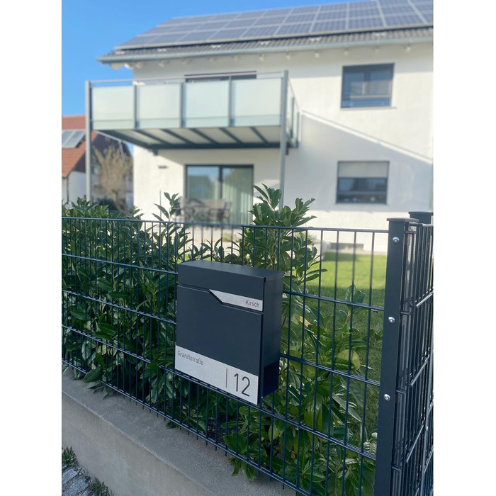 Поштовий ящик Metzler Anthrazit RAL 7016 з газетницею та табличкою з нержавіючої сталі V2A, антикорозійний, сучасний, 10 років гарантії на запчастини