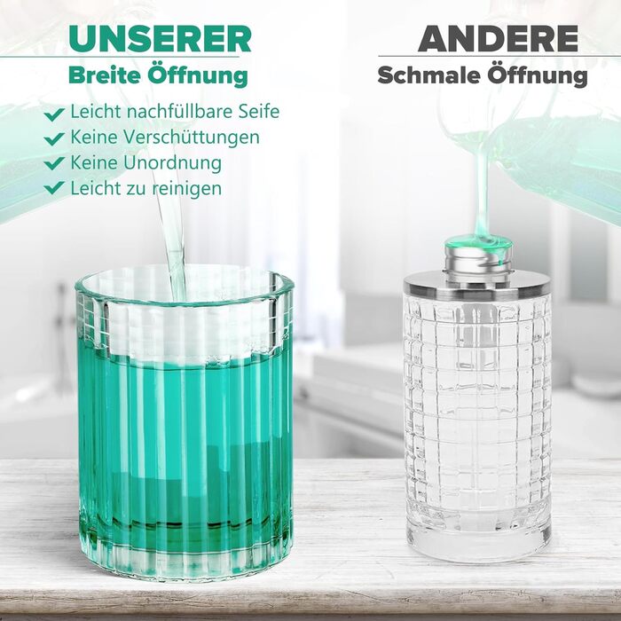 Phneems Automatic Soap Dispenser Glass Electric Soap Dispenser With Sensor 3 Adjustable Levels Soap Dispenser Automatic Dish Soap Dispenser USB Charging IPX5 Waterproof FOR Bathroom Kitchen Gel