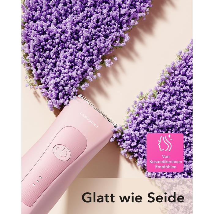 Електричний жіночий депілятор для інтимної зони з 3 захисними насадками та змінними керамічними лезами, тример для жінок (рожевий)