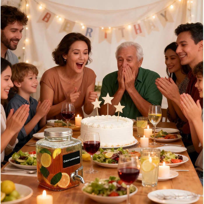 2 шт. диспенсер для напоїв на 4.5 л зі скляним краном, широка горловина, диспенсер для напоїв, підставка та нержавіюча сталь - для вечірок, коктейлів, соку, води та напоїв 4.5 л, 2 шт.