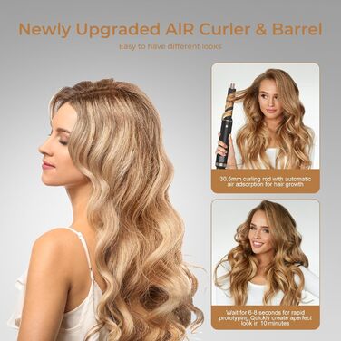 Набір для укладки волосся Souvik: щітка-фен, плойка, об'єм, сушка. Чорний