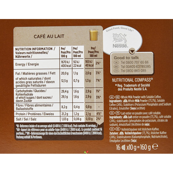 Кавові капсули NESCAFÉ Dolce Gusto Café au Lait, 3 упаковки по 30 капсул (загалом 90 шт), 160 г
