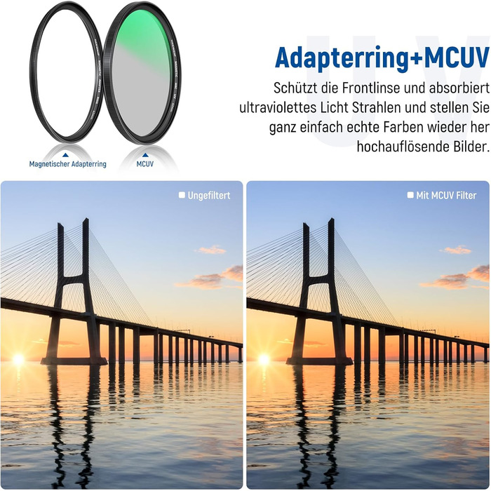 NEEWER Набір фільтрів ND 62mm 5-в-1: ND1000, CPL, UV, адаптер, кришка + сумка (62мм)