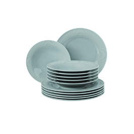 Сервіз столовий SELTMANN WEIDEN Beat 12-piece - білий з блакитними смужками, сучасний стиль