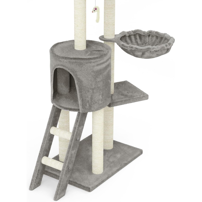 Дряпак для котів Beltom® Kratzbaum 140 см, ігровий комплекс, сірий