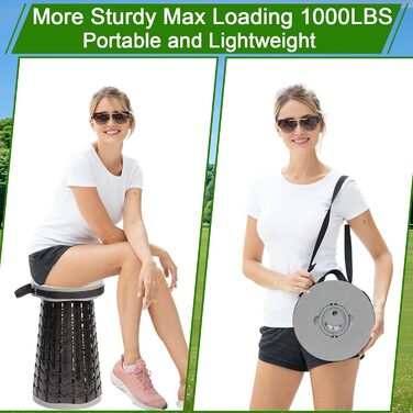 Складний стілець Upgrade XXL з подушкою, сірий. Міцний, для дорослих, вантажопідйомність 1000 фунтів, для кемпінгу, подорожей та активного відпочинку