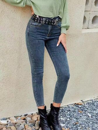 Жіночий шкіряний ремінь Punk з пряжкою у вигляді зірки, чорний