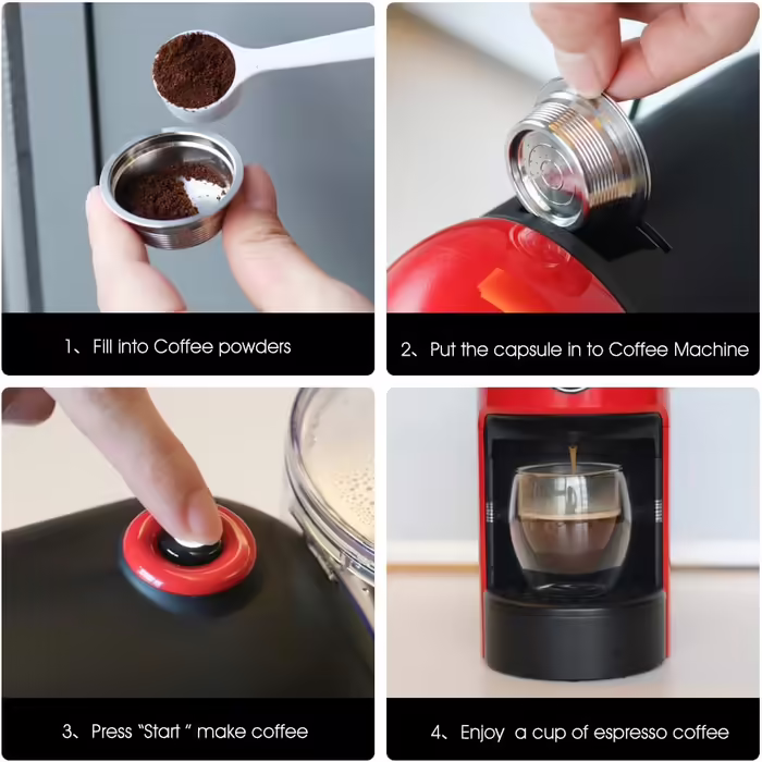 Багаторазова капсула для кави з нержавіючої сталі Cafilas, сумісна з Lavazza A Modo Mio, з темпером, для приготування кави у капсульних кавоварках