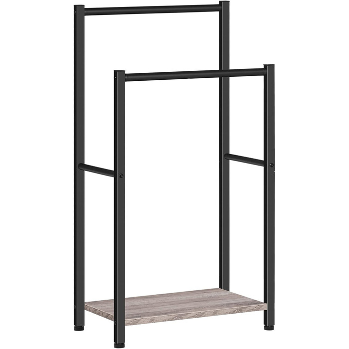 HOOBRO Тримач для рушників, підставка для рушників, драбина для рушників стояча з 2 перекладинами, для рушників, одягу, ковдр, газет, економія місця, стабільна, білий та натуральний колір, EWN02LB01 Білий + Натуральний (Греж + Чорний)