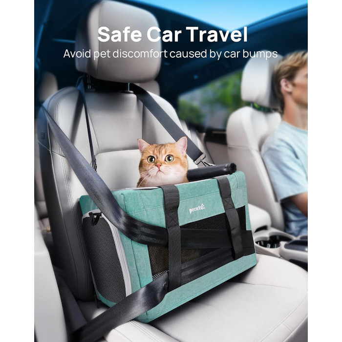 Транспортна сумка для котів Pecute Katzentasche: легка, складана, для котів та маленьких собак, до 4 кг, 44 x 23 x 30 см, аква-зелений