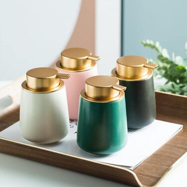 Дозатор для мила XUDREZ, керамічний, 380 мл, для кухні, наповнюваний, диспенсер для мила, пінного мила, шампуню, гелю для душу (C-white)